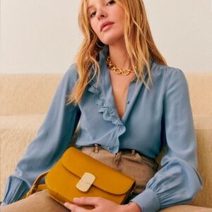 Sezane Lealys Shirt Vintage Blue - Size 6